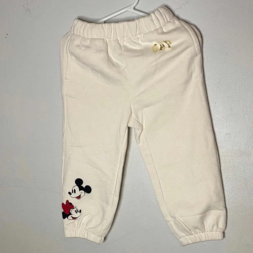 GAP Kids Cream Joggers with Mickey Mouse Print NWT Retails‎